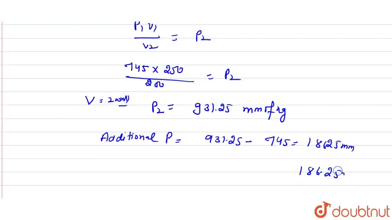 A gas occupies a volume of 250 mL at 745 mm Hg and 25^()C. What addi