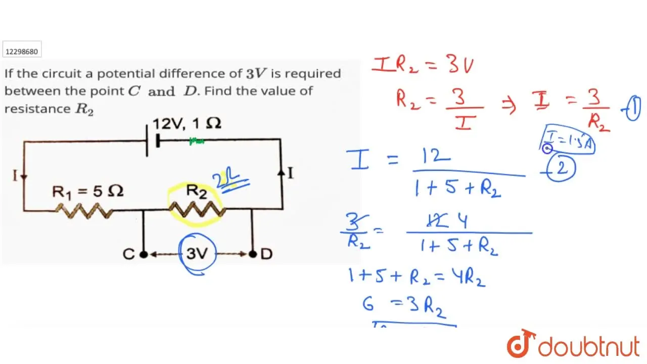 If the circuit a potential difference of 3V is required between the p