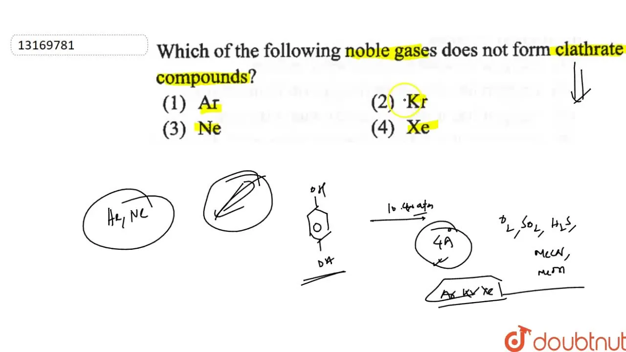 Which of the following noble gases does not form clathrate compounds?