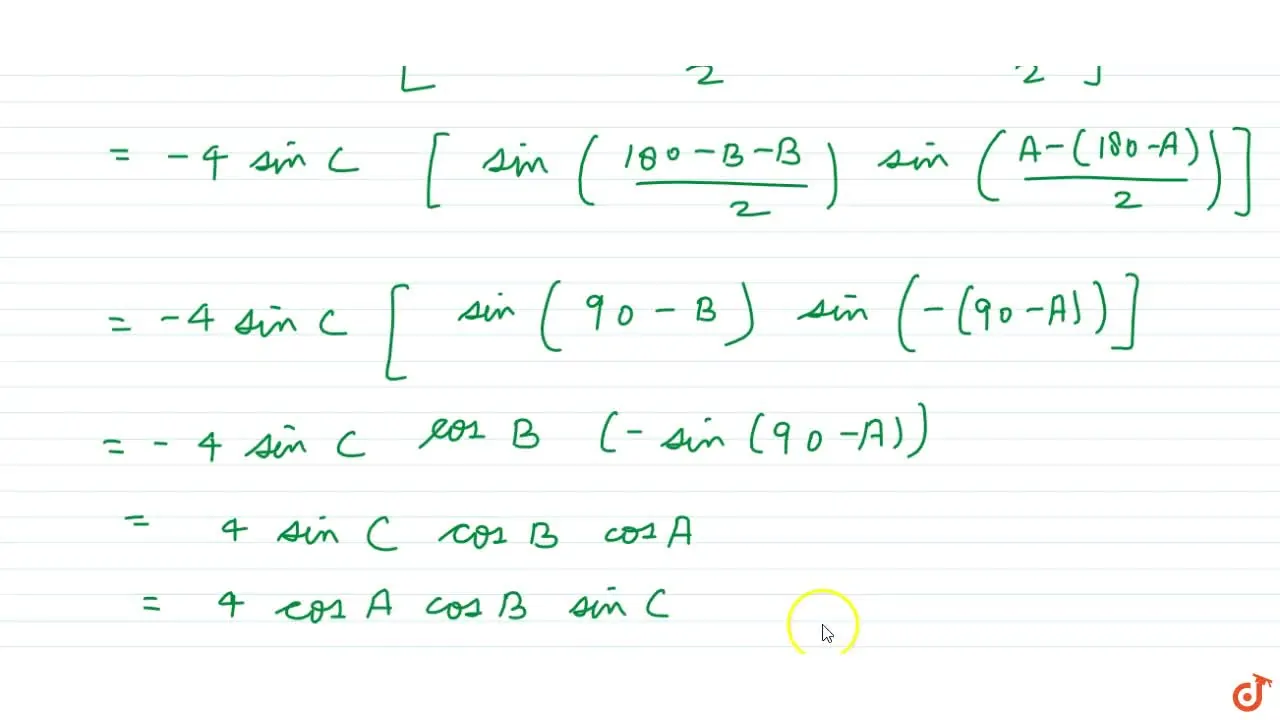 If A+B+C=180^0 , Prove That Sin2 A+sin2 B-sin2C= 4cos A Cos Bsin C