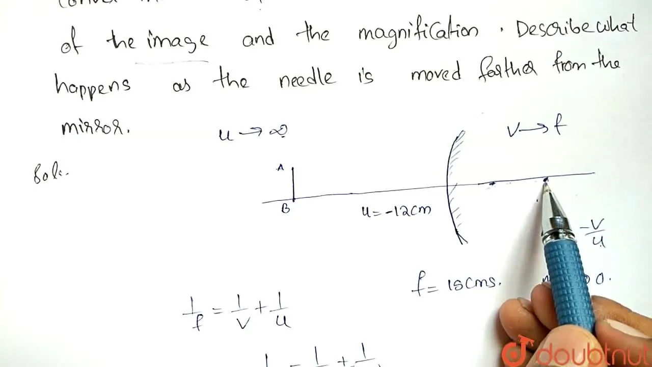 [Telugu] A 4.5 cm needle is placed 12 cm away from a convex mirror of