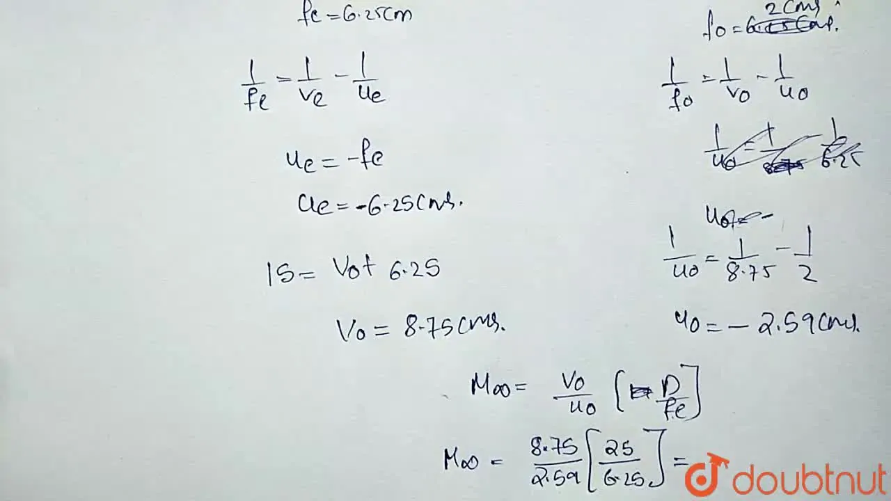 [Telugu] A compound microscope consists of an objective lens of focal