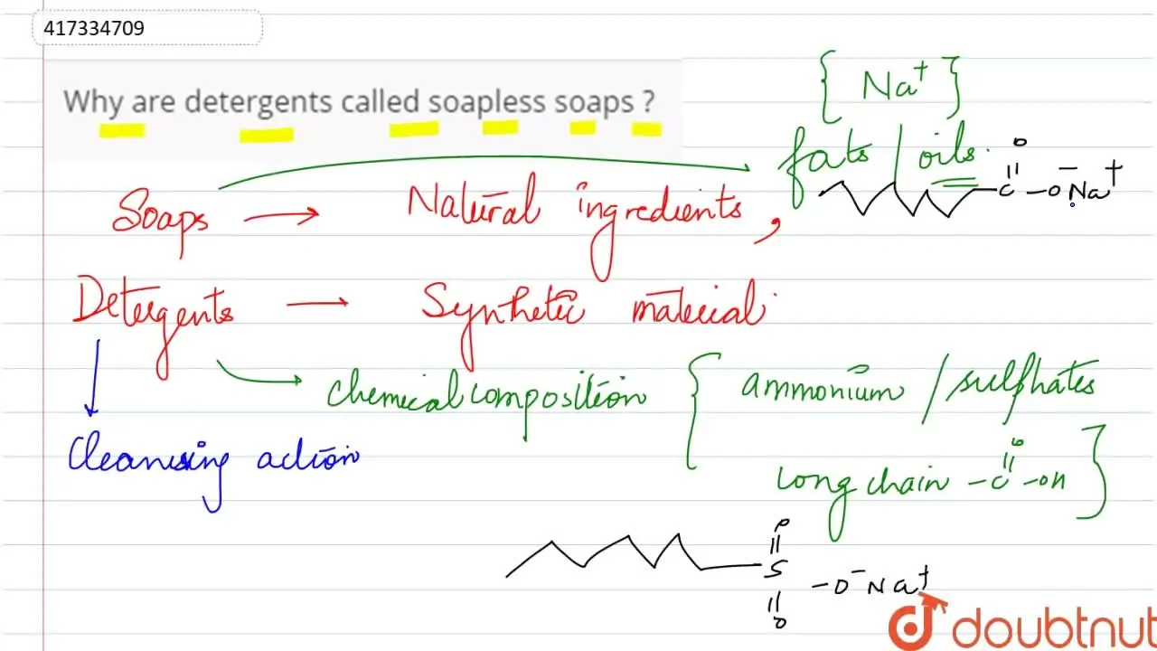 Why are detergents called soapless soaps