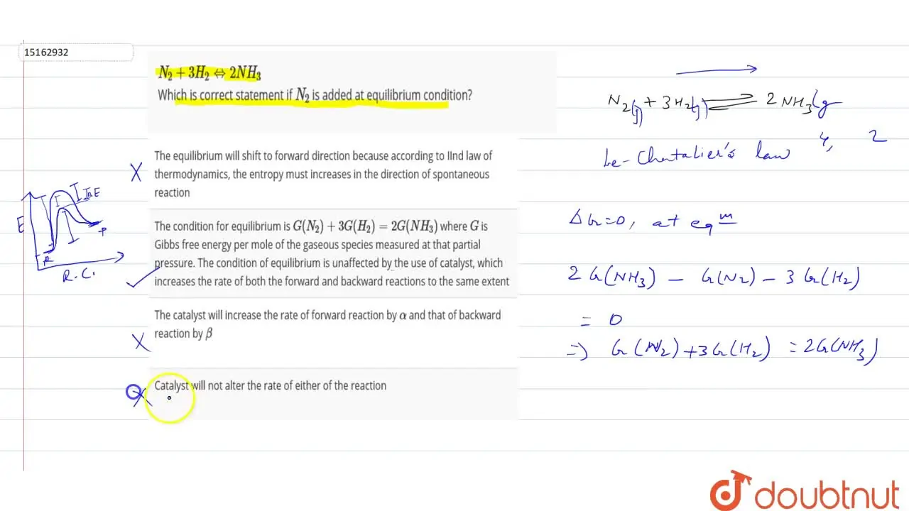 Addition of catalyst does not change K(P) but changes DeltaH
