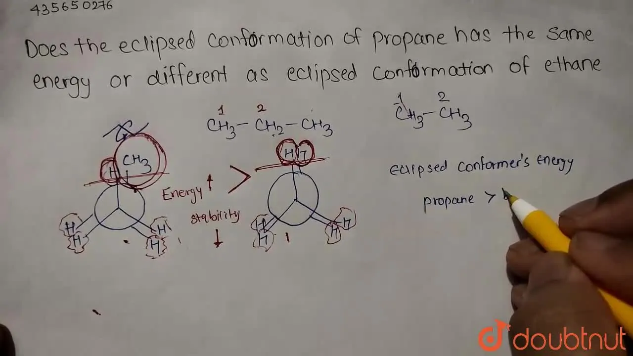 Does the eclipsed conformation of propane has same energy or 