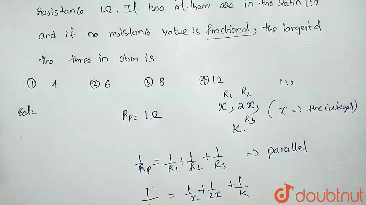 [Telugu] Three unequal resistor in parallel are equivalent to a resist