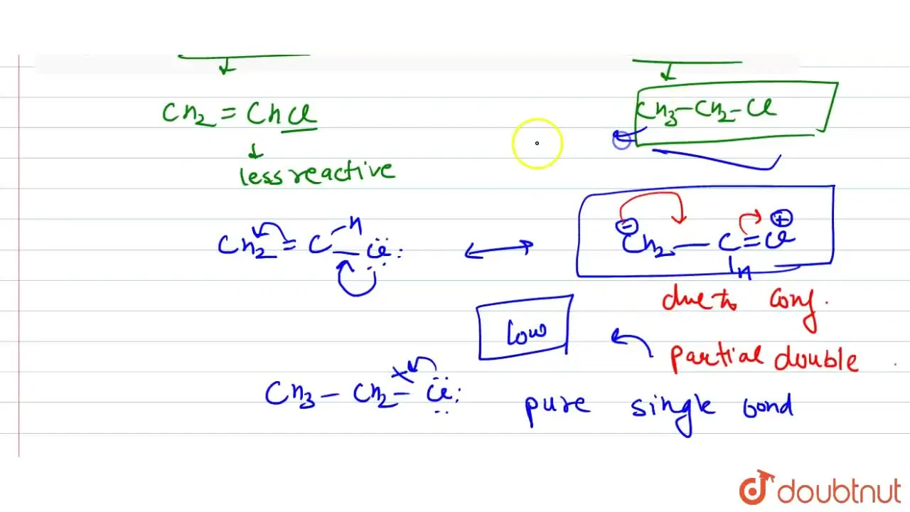 Why is vinyl chloride less reactive than ethyl chloride