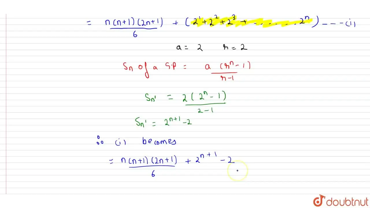 Find the sum of the first n terms of the series whose nth term is (i)n