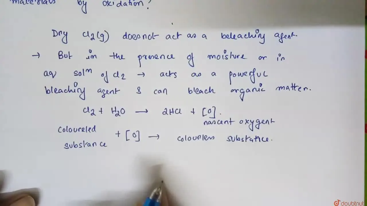 [Bengali] On what condition does chlorine bleach coloured materials by