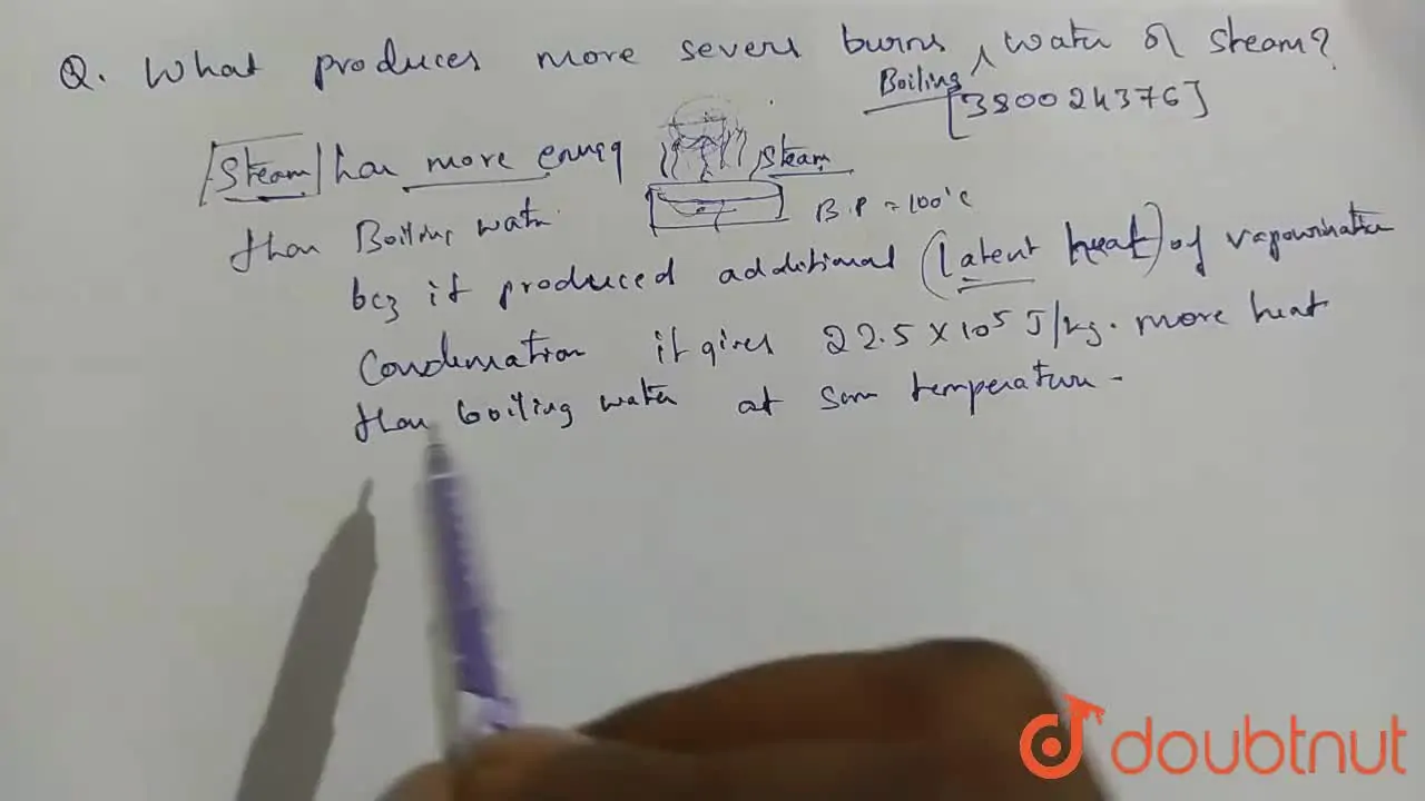 [Kannada] What produces more severe burns, boiling water or stream?