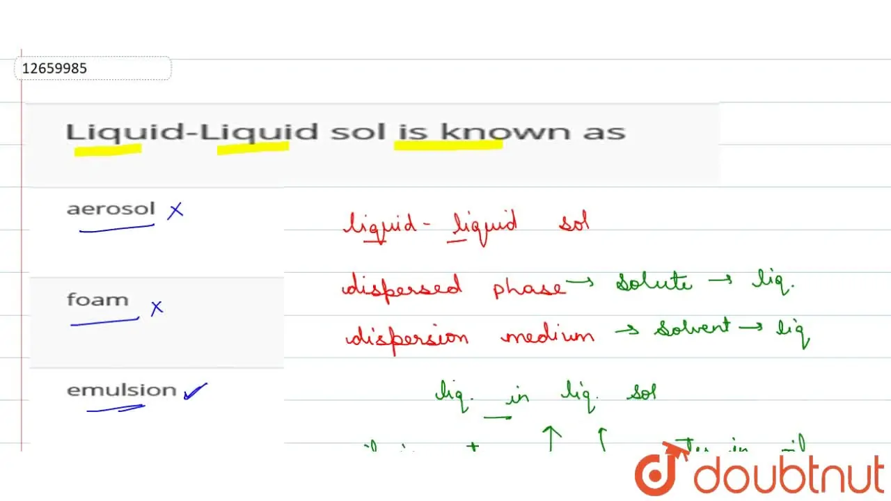 LiquidLiquid sol is known as