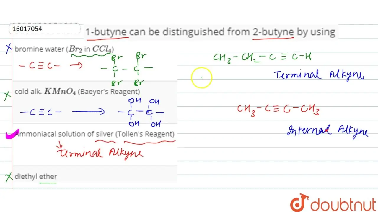 1-butyne Can Be Distinguished From 2-butyne By Using