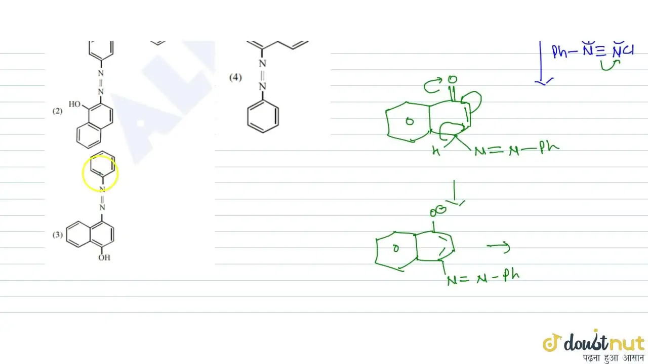 Coupling of benzene diazonium chloride with 1naphthol in alkaline med