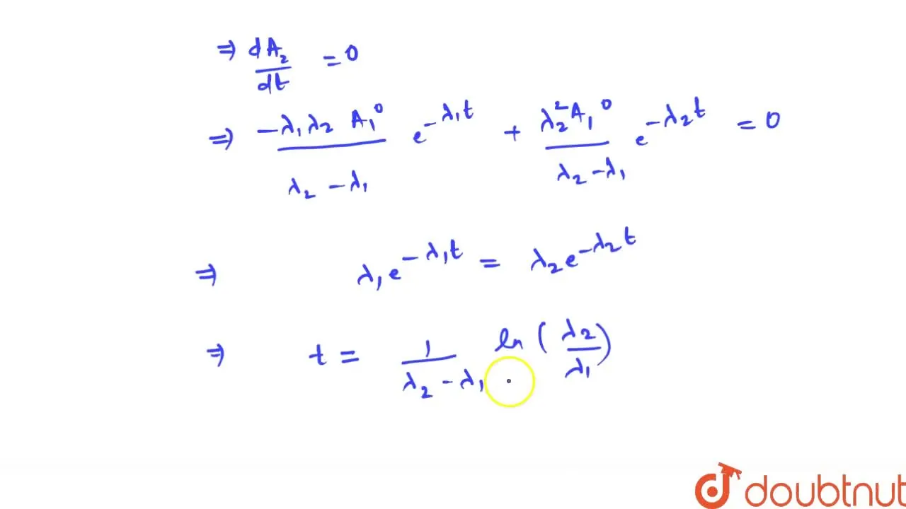 A radioactive nucleus A decays into B with a decay constnat lambda(1).