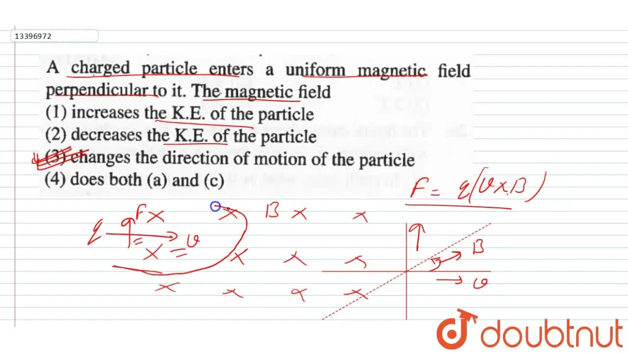 A Charged Particle Enters A Uniform Magnetic Field Perpendicular To It