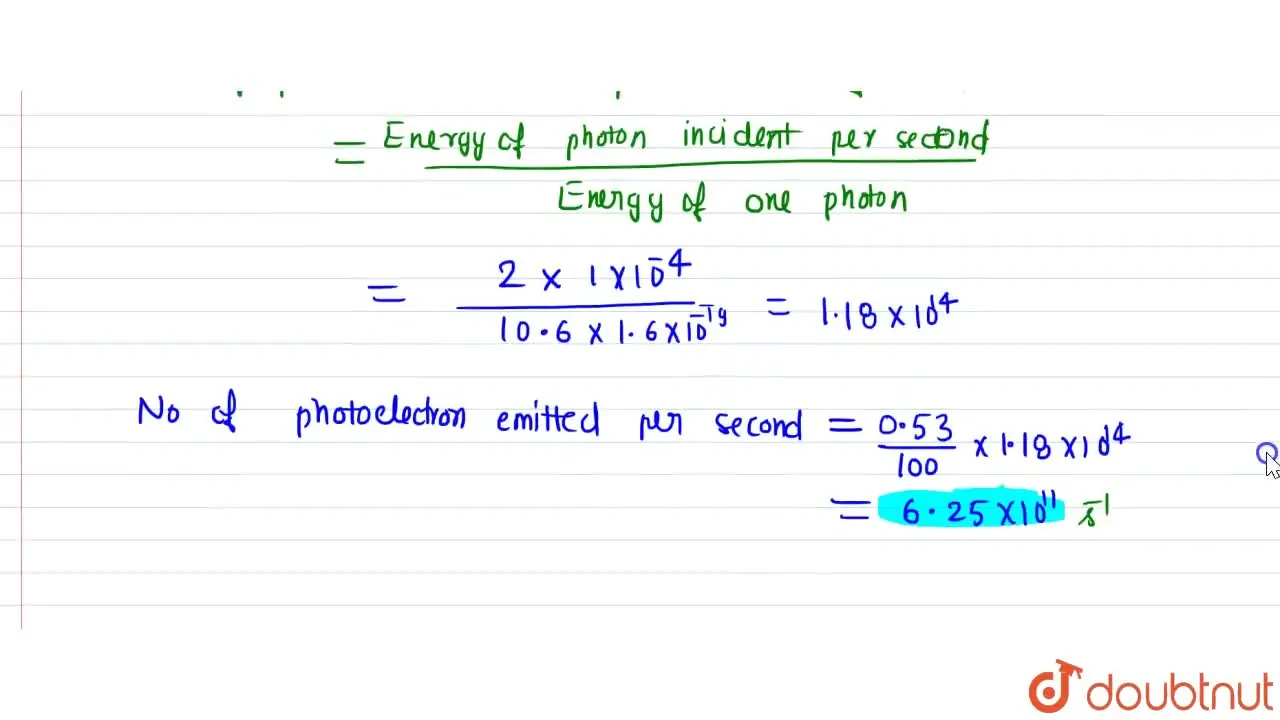 When a beam of 10.6 eV photons of intensity 2.0 W//m^(2) falls on a pl