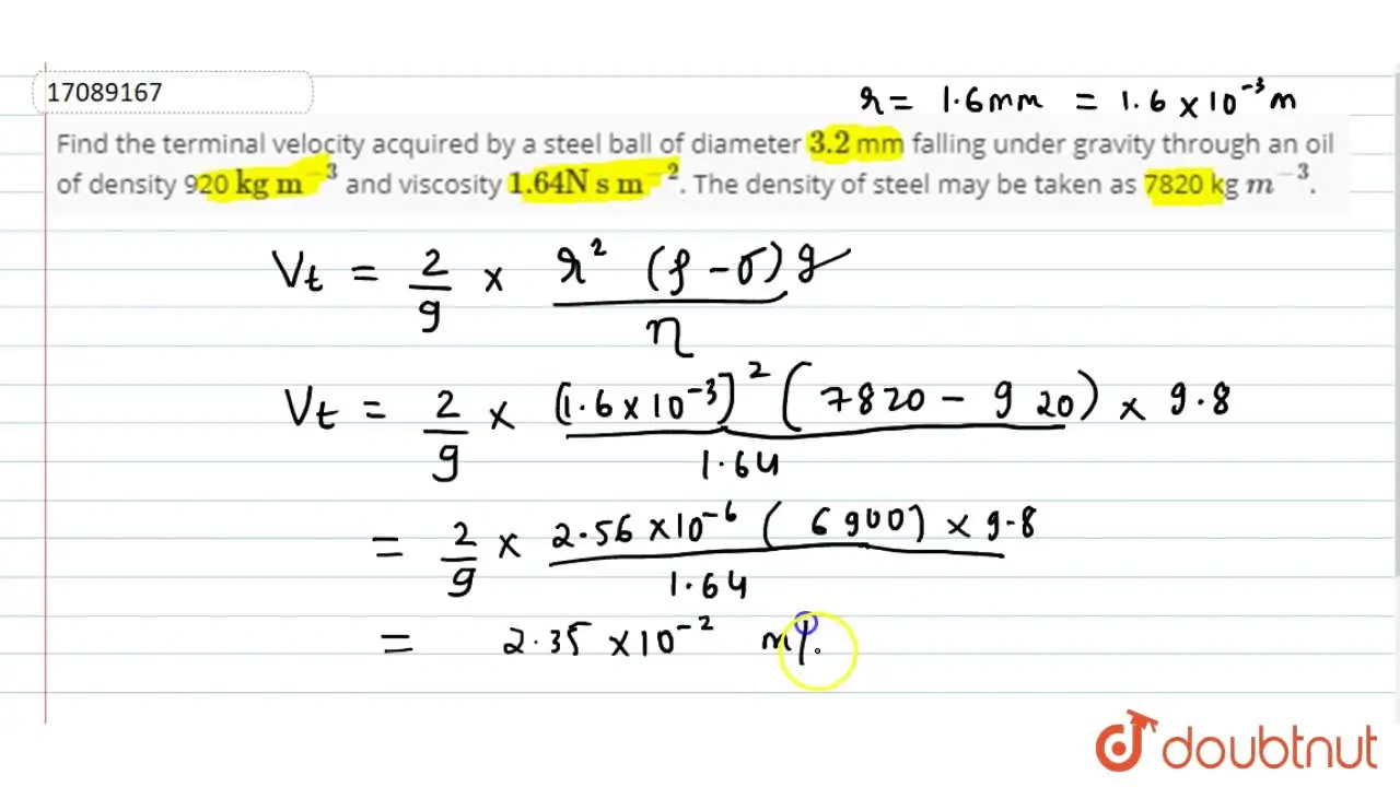 Density of steel clearance ball