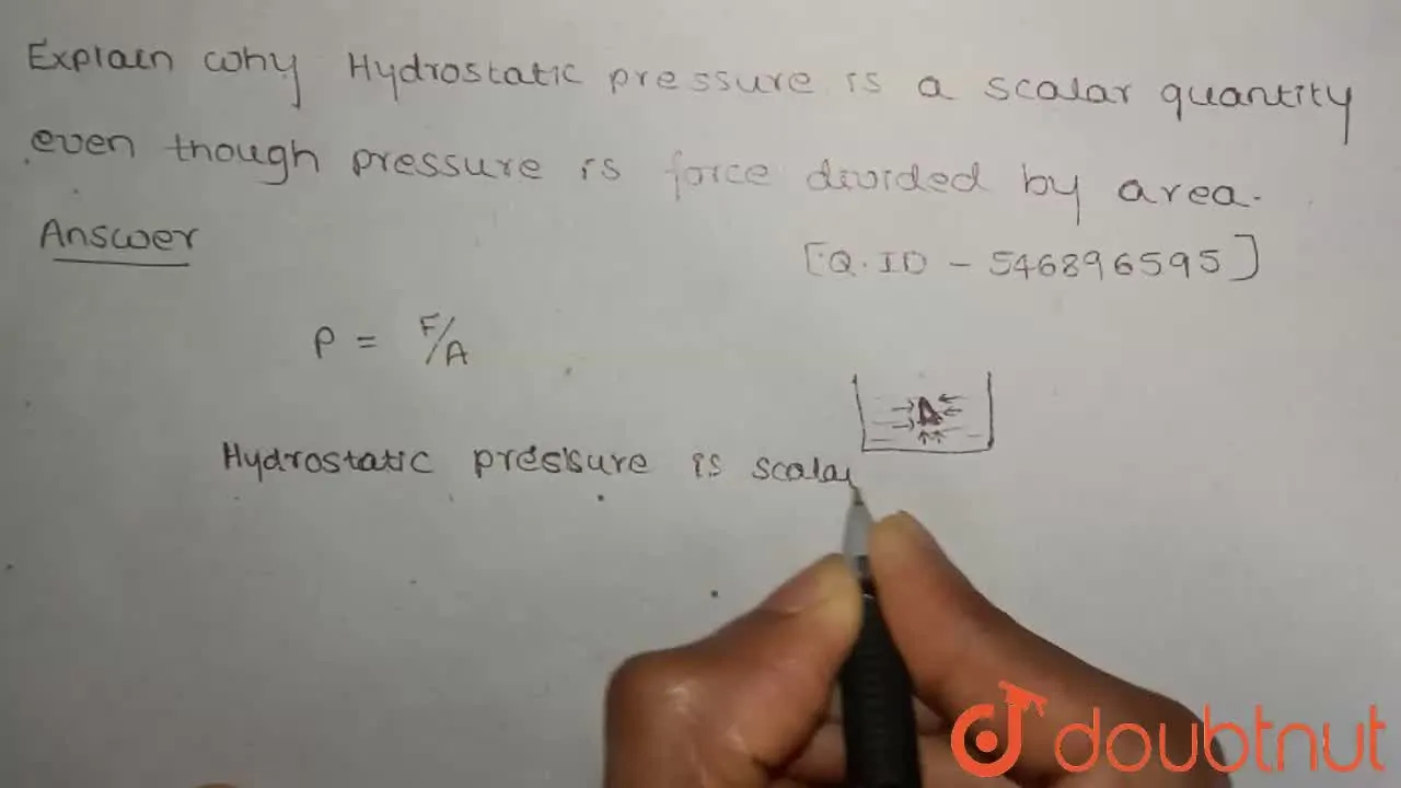 [Kannada] Explain why Hydrostatic pressure is a scalar quantity even