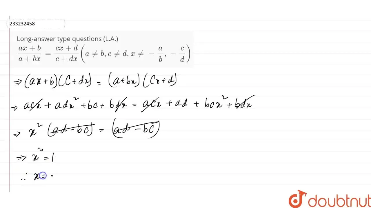 Bengali Long answer type questions L.A. ax b a bx cx d c