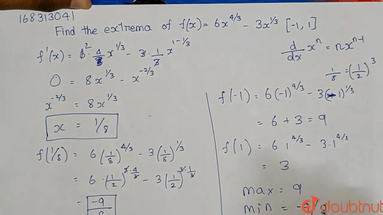 [Tamil] Find the absolute extrema of the following functions on the gi