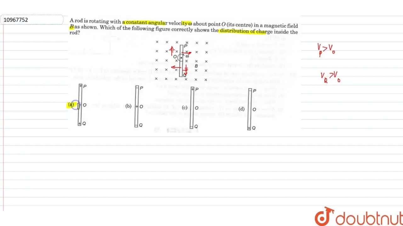 A rod is rotating with a constant angular velocity omega about point O