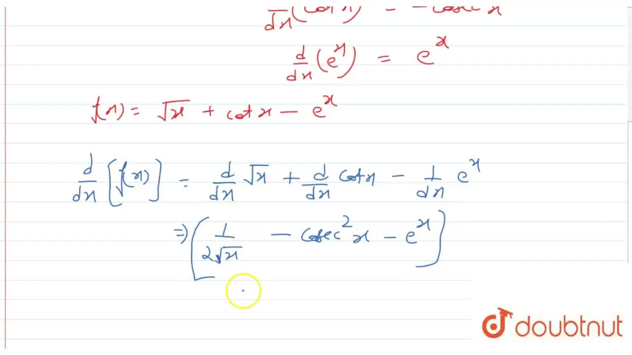 Differentiate the following functions with respect to x f(x)=sqrt(x)+