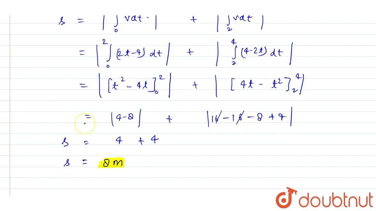 Velocity time equation of a particle moving in a straight line is v=2t