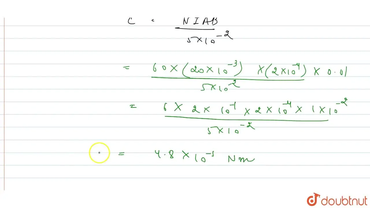 In a suspended type moving coil galvanometer the coil has 60 turns, ea