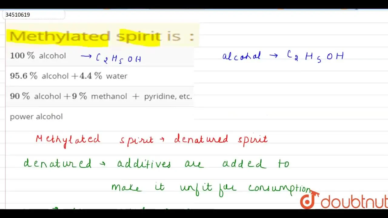 Methylated spirit is