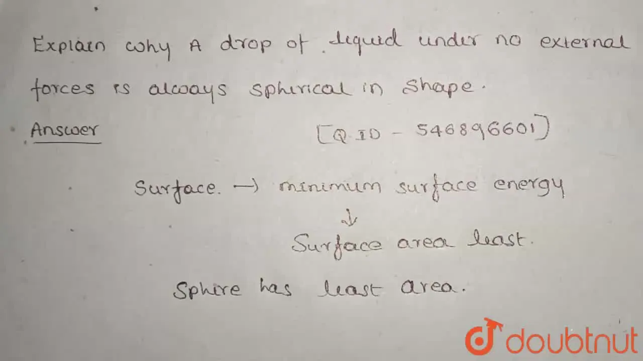 [Kannada] Explain why A drop of liquid under no external forces is a