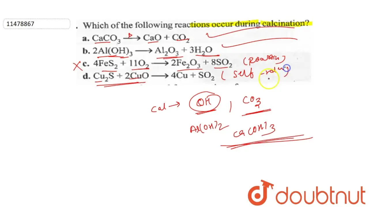 Which of the following reactions occurs during calcination