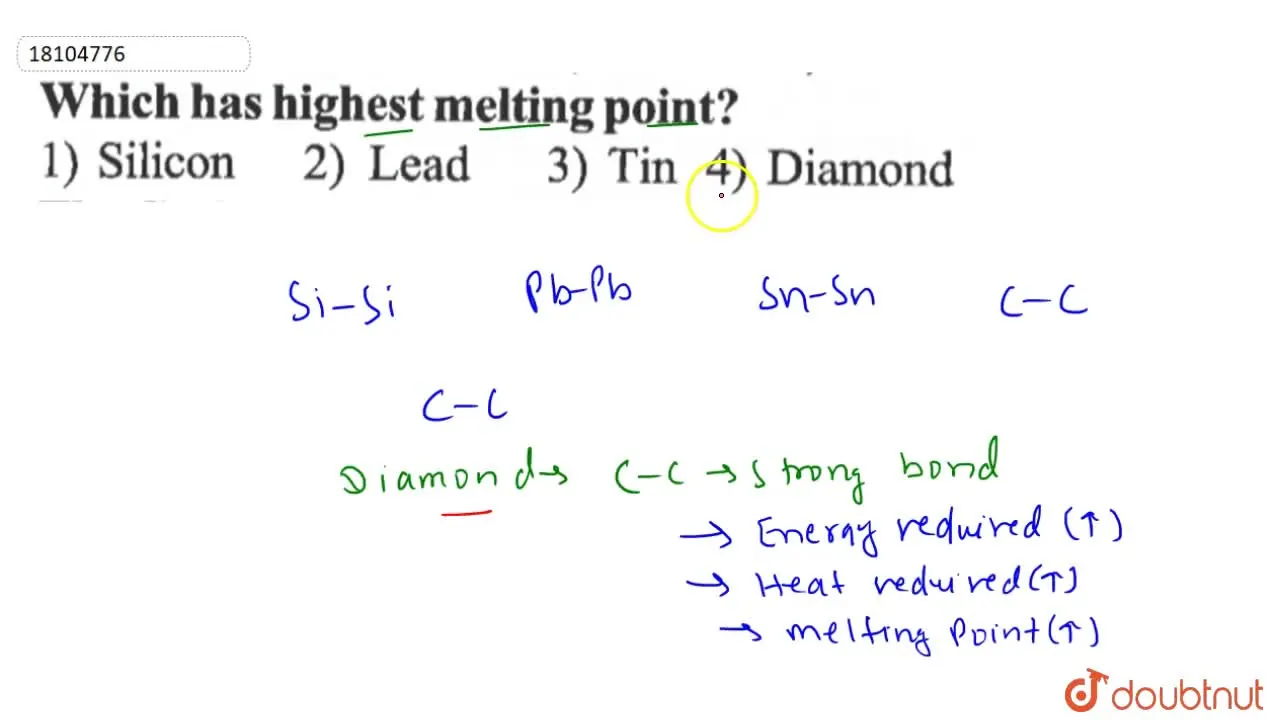 Which has highest melting point