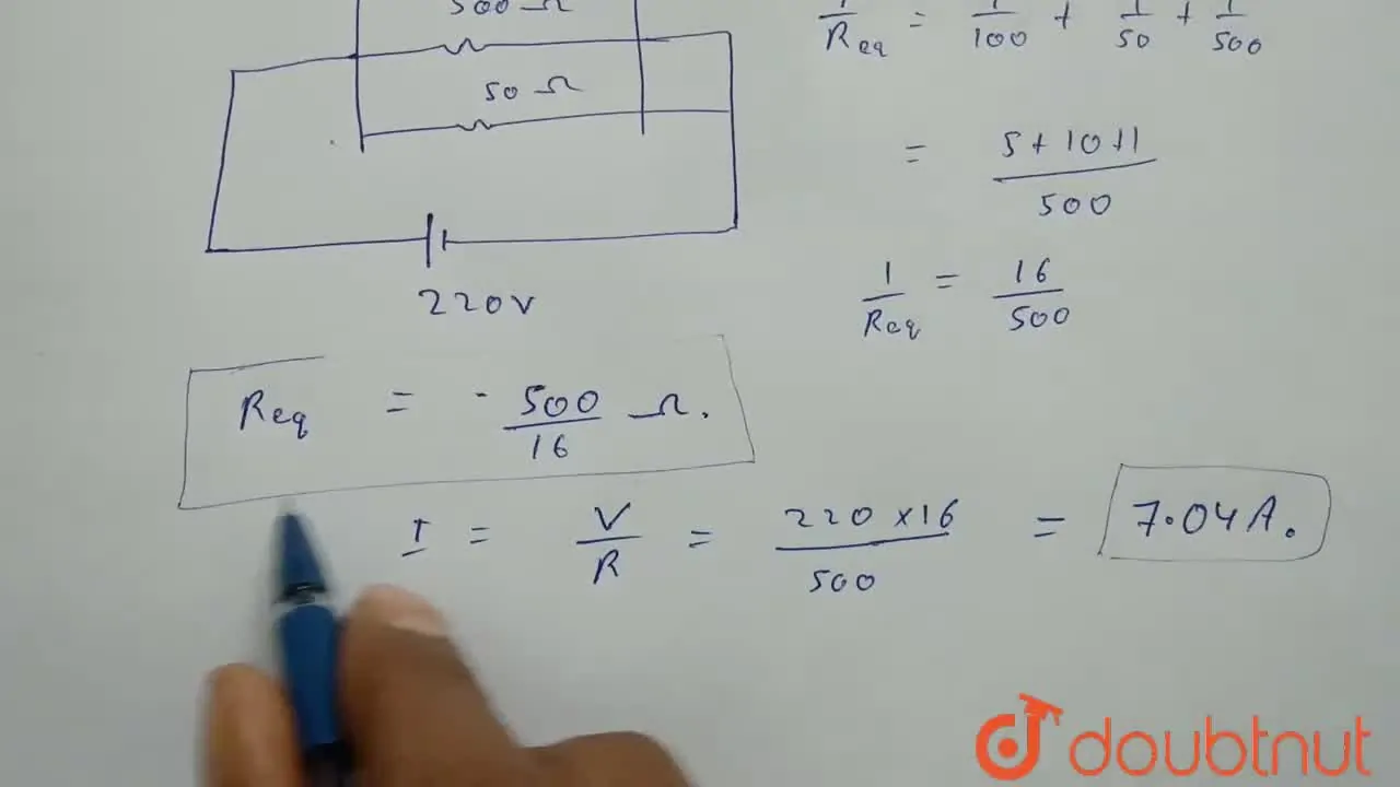 An electric lamp of 100 Omega, a toaster of resistance 50 Omega and a