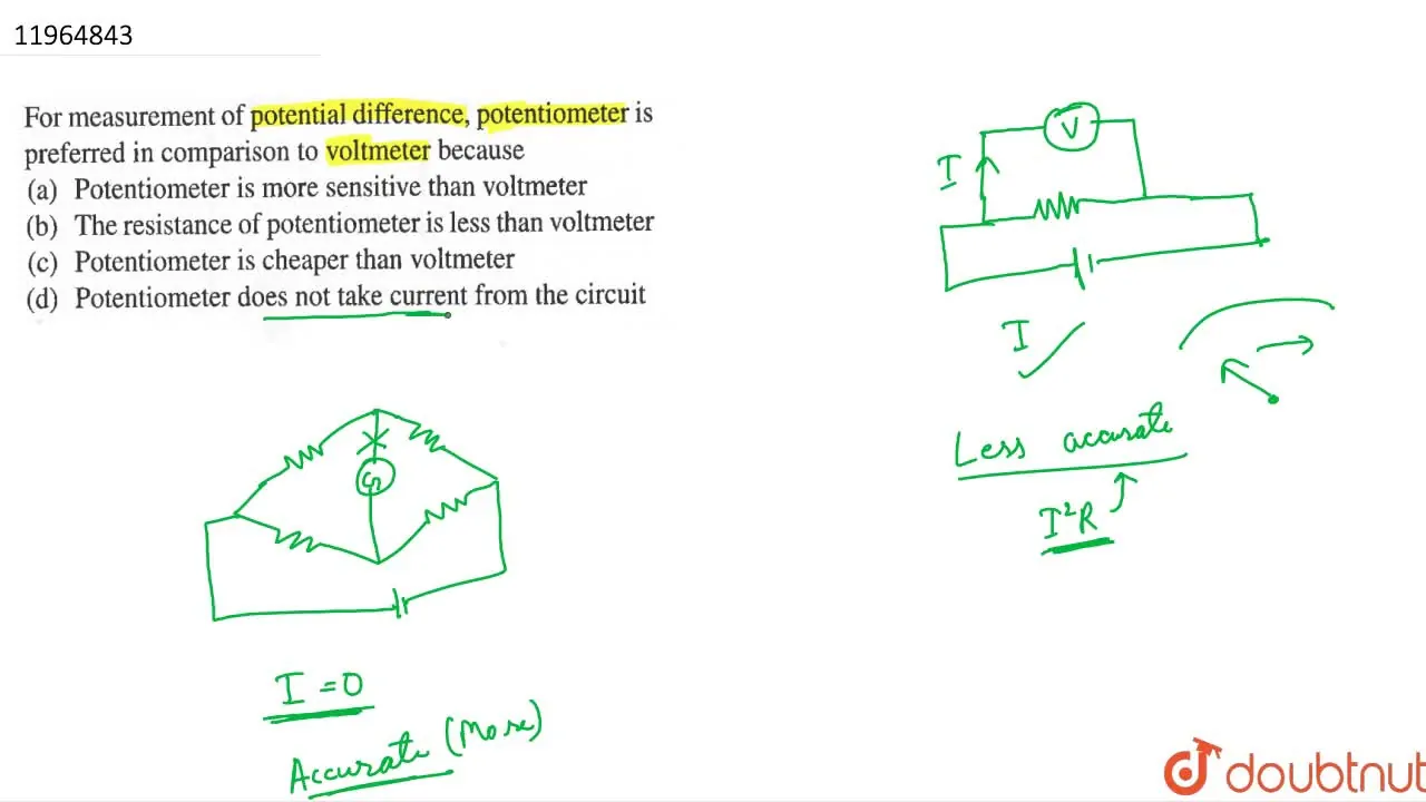 potentiometer is cheaper than voltmeter