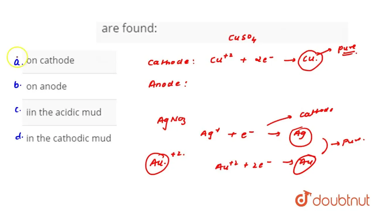 In the elctrolysis refinin of copper, Ag and Au are found