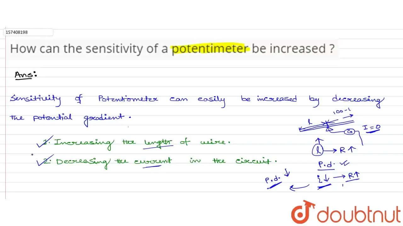 [Bengali] How can the sensitivity of a potentiometer be increased?