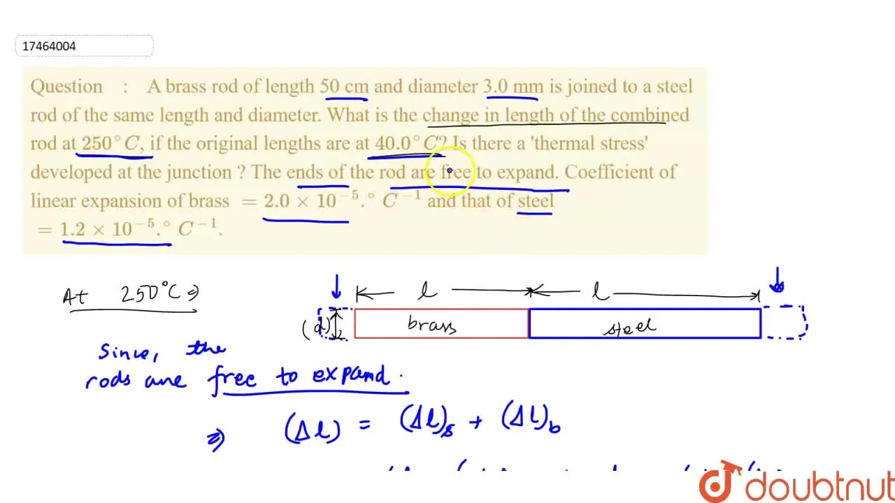 [Tamil] A brass rod of length 50 cm and diameter 3.0 mm is joined to a
