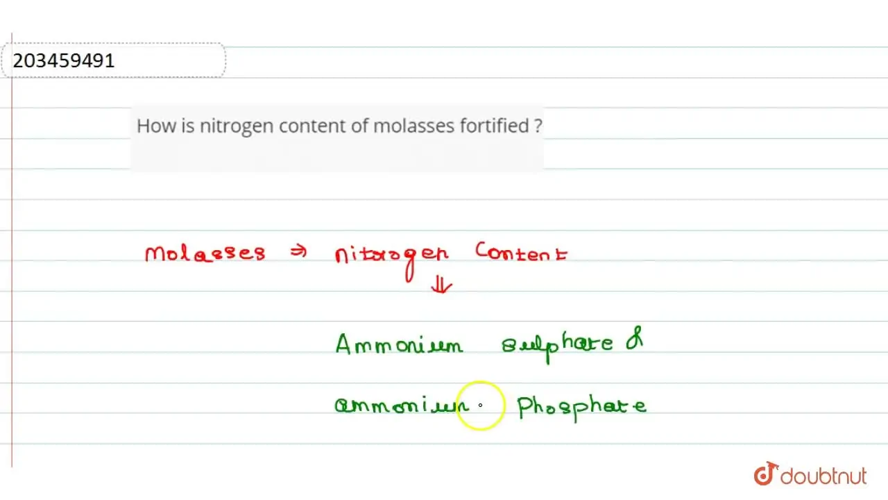 [Tamil] How is nitrogen content of molasses fortified