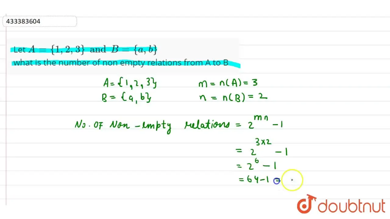 [Tamil] Let A={1,2,3} And B ={a,b} What Is The Number Of Non