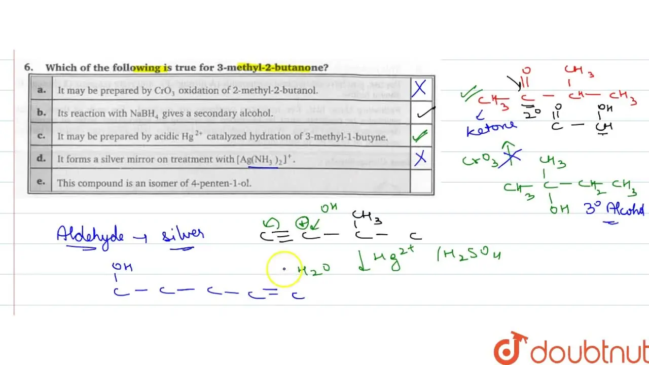 Which of the following is true for 3-methyl-2-butanone ?