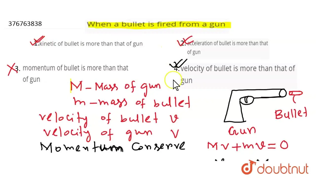 [Bengali] momentum of bullet is more than that of gun