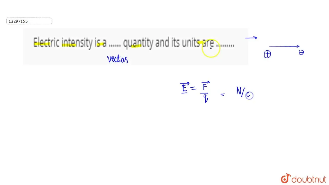 Electric intensity is a …… quantity and its units are