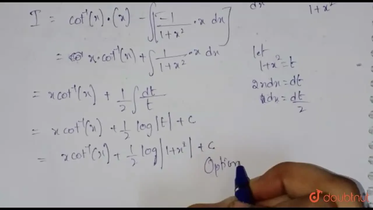 [Telugu] int Cot^(1)x dx=