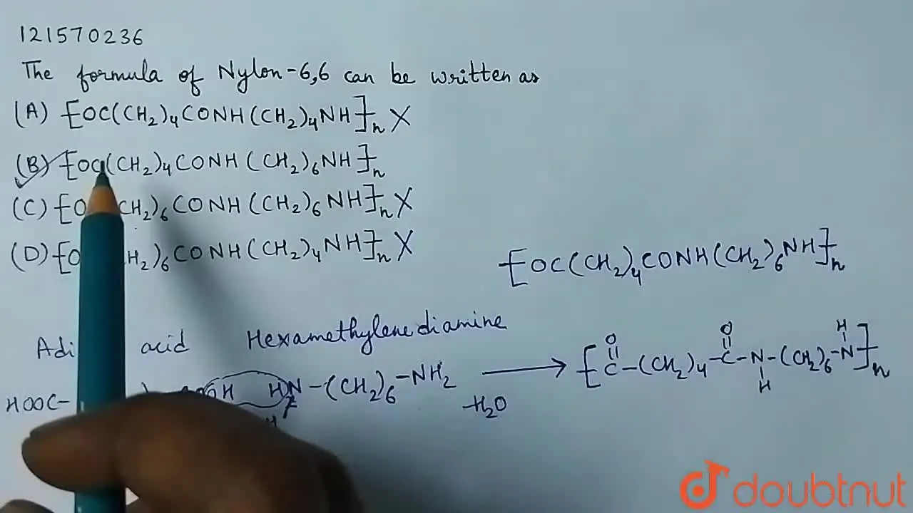 The formula of Nylon-66 can be written as
