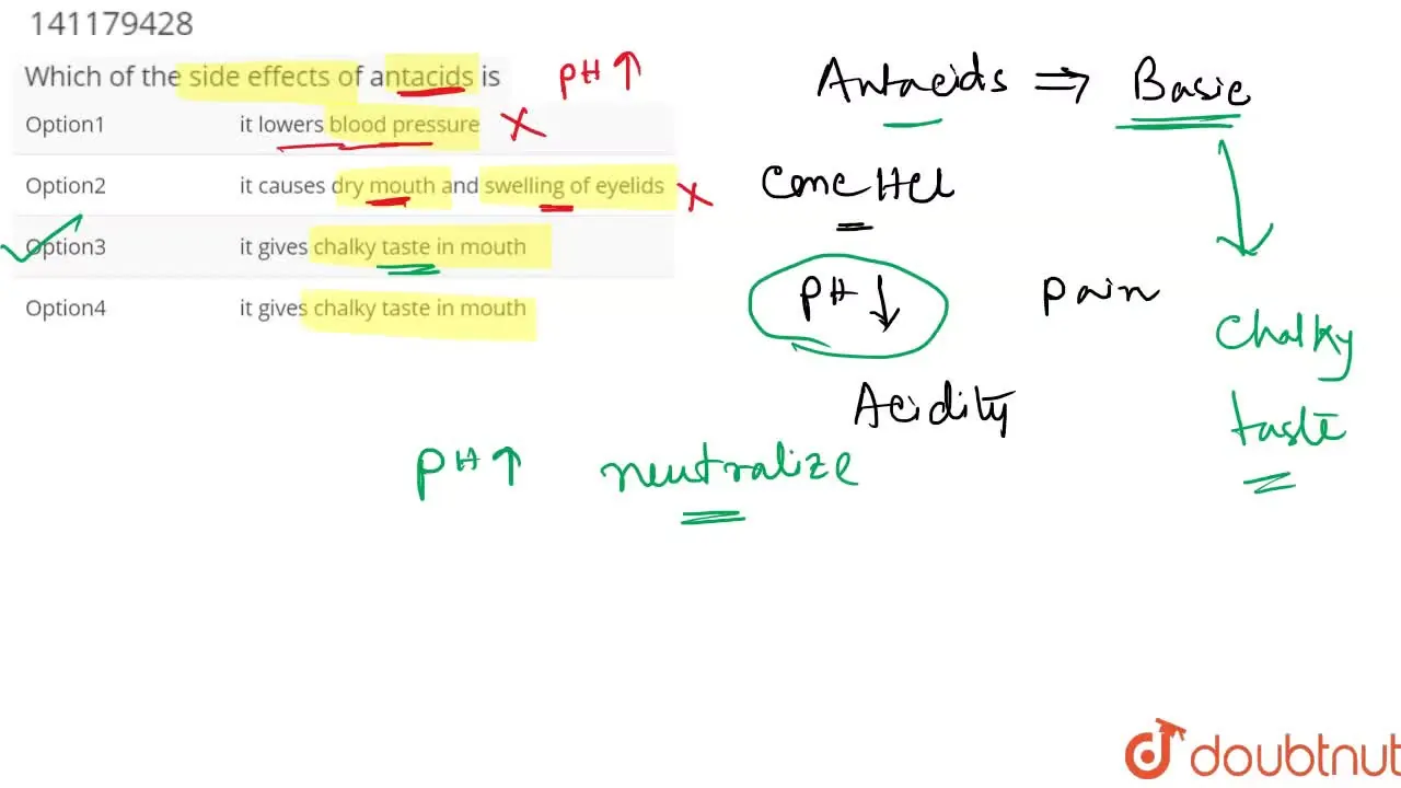 Which of the side effects of antacids is