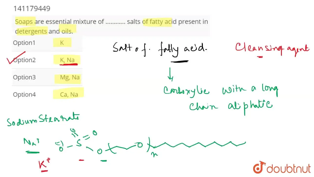 Soaps are essential mixture of ………… salts of fatty acid present in det
