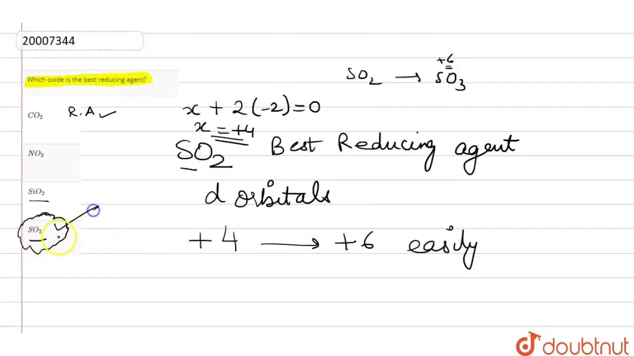 Which oxide is the best reducing agent?