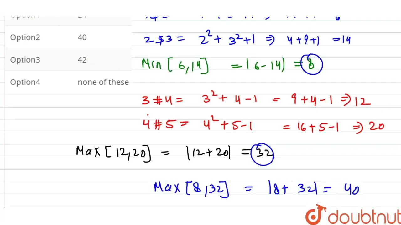 A#b=a^(2)+b-1 A$b=a^(2)+b^(2)+1 "Max (a,b)"=|a+b| "Min (a, B)"=|