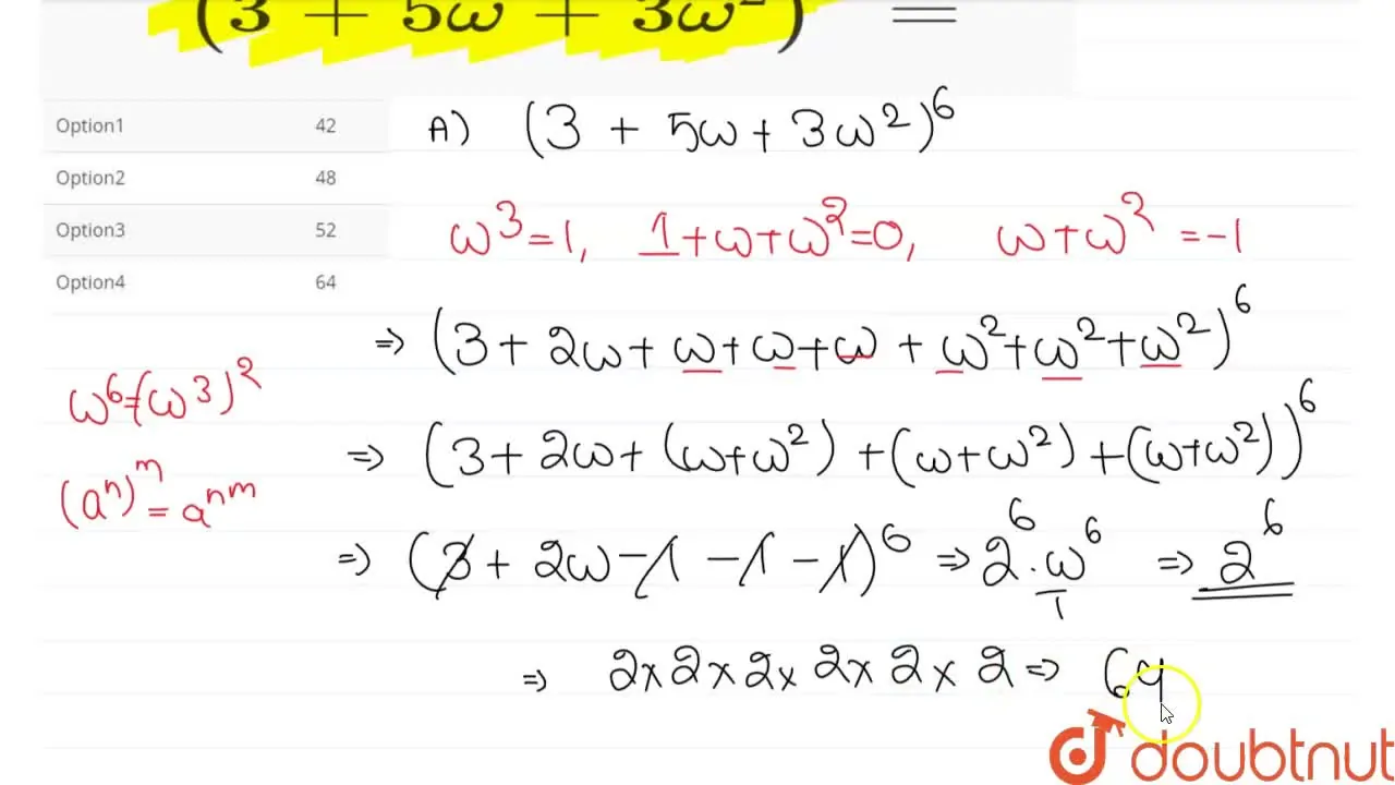 [Telugu] (3 + 5 omega + 3omega^(2))^(6)
