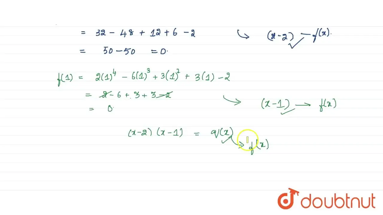 Without actual division prove that 2x^4-6x^3+3x^2+3x-2 is exactly divi